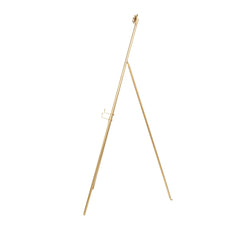 Tall Adjustable 3-Tier Metal Display Stand, Gold Floor Easel with Bow Top