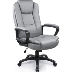 Big and Tall Executive Office Chair, High Back Ergonomic Leather Chair, 400 lb Capacity