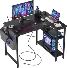40 Inch L Shaped Computer Desk, Compact Corner Office Desk for Home Office, Study and Small Spaces