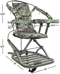 Lightweight Aluminum Climbing Treestand with Padded Seat, 300 Lb. Capacity, Safety Harness Included