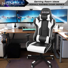 High Back Ergonomic Gaming Chair, Leather Computer Desk Chair for Gaming, Home Office and Work