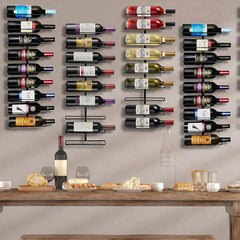 27 Bottle Wall Mounted Wine Rack, Vertical Wine Storage Organizer for Home Bar, Kitchen and Dining Room
