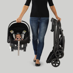 Lightweight Infant Car Seat Caddy Frame Stroller, Portable Baby Carrier Stroller Frame with Easy Fold Design