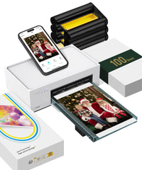 46-Photo Printer with Wi-Fi, 100 Sheets, Thermal Dye-Sublimation, Compatible with iPhone and Android