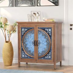 Vintage Storage Accent Cabinet, Small Sideboard Buffet Cabinet for Bedroom, Living Room and Entryway