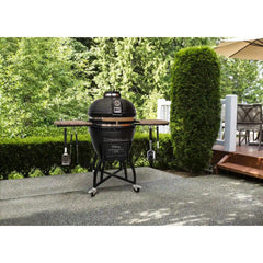 22-Inch Kamado-Style Ceramic Charcoal Grill with Grill Cover