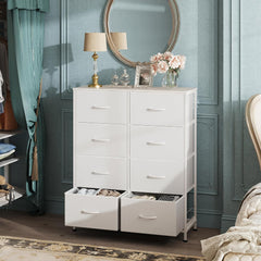 Tall Fabric Dresser with 8 Drawers, Bedroom Storage Chest and Clothing Organizer for Home and Closet