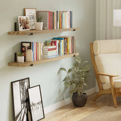 60 Inch Floating Wall Shelf, 9.25" Deep Wall Mounted Storage Shelf for Living Room, Bedroom and Home Decor