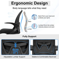Ergonomic Drafting Chair - Tall Office Chair with Lumbar Support and Adjustable Height