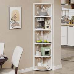 67 Inch Tall Corner Shelf, Freestanding Corner Bookshelf and Storage Shelving Unit