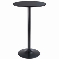 Round Bistro Pub Table, Bar Height Cocktail Table with Metal Base and MDF Top, 23.8 Inch