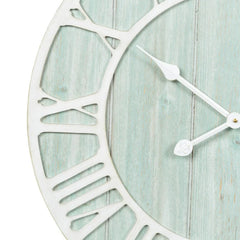 Green Blue Quartz Coastal Wall Clock, Decorative Nautical Wall Clock for Living Room, Bedroom and Home Decor