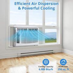 6,000 BTU 115V Window Air Conditioner with Reusable Filter, for Rooms Up to 250 Sq. Ft.