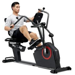 Smart Recumbent Elliptical Bike with Bluetooth, 16 Resistance Levels and App
