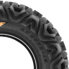 ATV UTV All-Terrain Tires Set of 4, 25X8-12 Front & 25X10-12 Rear Off-Road Replacement Tires