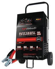 Wheeled Battery Charger and Engine Starter, 2-in-1, 300 Crank Amps, 6V/12V, Manual Timer