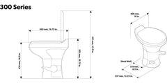 Standard-Height Heavy-Duty Plastic RV Toilet, White
