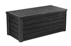 150 Gallon Resin Outdoor Storage Box, Large Deck Container for Patio, Garden and Yard, Dark Gray