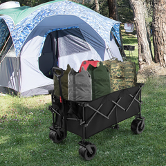 Collapsible Folding Wagon – Heavy Duty Utility Cart with Adjustable Handle