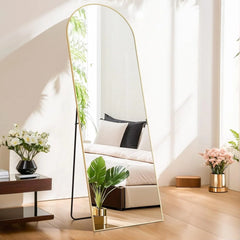 21x64 Full Length Arched Mirror, Large Tall Body Dressing Mirror with Aluminum Alloy Frame, Stand and Wall Mount Option
