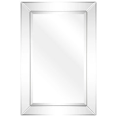 Beveled Rectangular Clear HD Wall Mirror, Bathroom Vanity and Bedroom Mirror, 3 Sizes