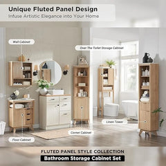 Modern Bathroom Wall Cabinet, Wall Mounted Medicine Storage Organizer with Shelves for Home Organization