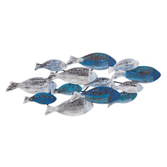 Modern Coastal Metal Wall Art, Decorative Fish Wall Sculpture for Living Room, Bedroom and Home Decoration