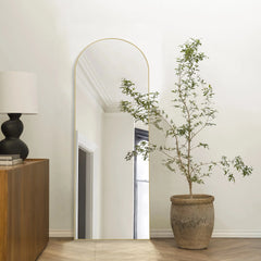 64x21 Full Length Floor Mirror, Large Full Body Aluminum Alloy Frame Standing Mirror with Stand and Wall Mount Option