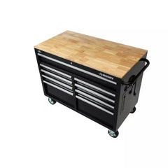 46-Inch W x 24-Inch D 9-Drawer Deep Tool Chest Mobile Workbench, Gloss Black