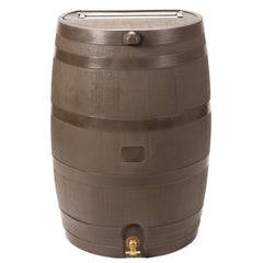50 Gallon Rain Barrel with Brass Spigot, Large Outdoor Rainwater Collection and Storage Container for Garden