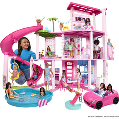 Dollhouse Playset with Slide, 10 Play Areas and 75+ Accessories