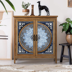 Vintage Storage Accent Cabinet, Small Sideboard Buffet Cabinet for Bedroom, Living Room and Entryway