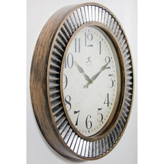 16 Inch Rustic Industrial Wall Clock, Decorative Round Clock for Home