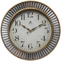 16 Inch Rustic Industrial Wall Clock, Decorative Round Clock for Home