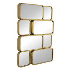 32 Inch Luxury Wall Decor Mirror, 8 Gold Finish Curved Metal Frames