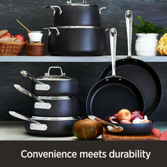 2 Piece Hard Anodized Nonstick Fry Pan Set, Durable Aluminum Skillet Cookware Set for Kitchen Cooking