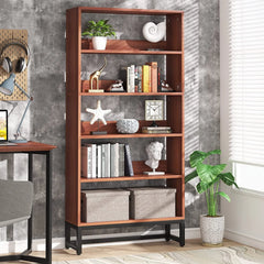 70.87 Inch Tall 5-Tier Bookcase, Large Bookshelf with 31.5 Inch Wide Storage