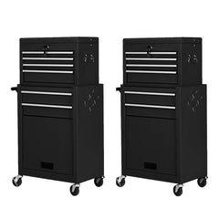 2-Piece 6-Drawer Rolling Tool Chest – Toolbox Set of 2
