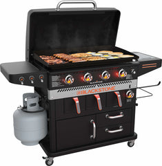 36-Inch 4-Burner Outdoor Griddle with Air Fryer, Multi-Function Gas Grill and Griddle Cooking Station