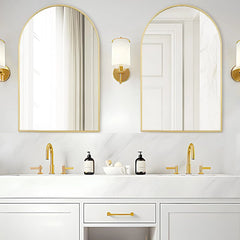 Modern Arch Aluminum Bathroom Wall Mirror, Wall Mounted Vanity Mirror for Bathroom, Bedroom and Home Decor