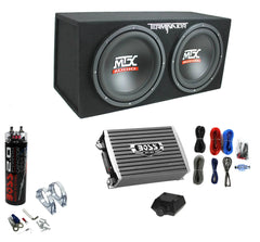 1200W Dual Subwoofer Box with 1500W Amplifier and Capacitor