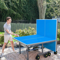 Foldable Outdoor Table Tennis Table with Weatherproof Net and Aluminum Surface