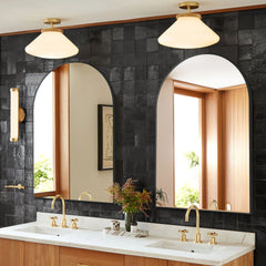 2 Pack 36x24 Inch Arched Bathroom Vanity Mirrors, Wall Mounted Decorative Mirrors for Bathroom and Bedroom