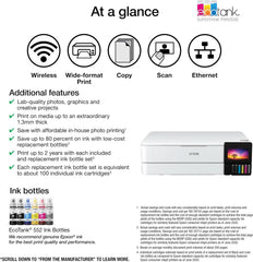 Wireless Wide-Format All-In-One Ink Tank Printer, Color Printer with Scanner & Copier for Home Office