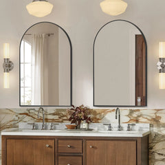 2 Pack 36x24 Inch Arched Bathroom Vanity Mirrors, Wall Mounted Decorative Mirrors for Bathroom and Bedroom