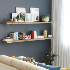 60 Inch Floating Wall Shelf, 9.25" Deep Wall Mounted Storage Shelf for Living Room, Bedroom and Home Decor