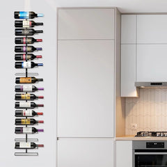 27 Bottle Wall Mounted Wine Rack, Vertical Wine Storage Organizer for Home Bar, Kitchen and Dining Room