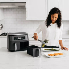 8-Quart Dual-Zone 2-Basket Air Fryer with 6 Cooking Functions