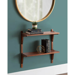 Mid-Century Wall Shelves, 24x8x24 Inch Decorative Wall Mounted Storage and Display Shelving for Home Decor