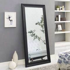 Tall Full Length Mirror, Oversized Rectangle Full Body Wall Mounted Mirror with Smooth Faux Wood Frame